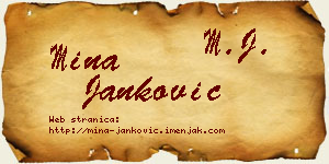 Mina Janković vizit kartica